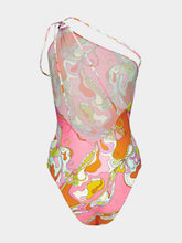 Pucci Orchidee Print One-Shoulder Swimsuit