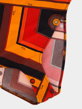 Pucci Black and Orange Vivara Print Bandeau Swimsuit