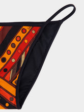 Pucci Black and Orange Vivara Print Tie-Side Bikini Bottom