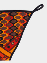 Pucci Black and Orange Vivara Print Tie-Side Bikini Bottom
