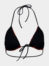 Pucci Black and Orange Occhi Bikini Top