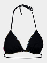 Pucci Khaki and Blue Occhi Triangle Bikini Top