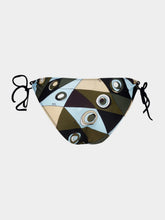 Pucci Khaki and Blue Occhi Print Adjustable Bikini Bottom
