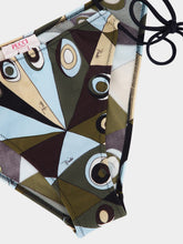 Pucci Khaki and Blue Occhi Print Adjustable Bikini Bottom