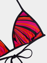 Pucci Fuchsia and Black Iride Triangle Bikini Top