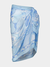 Pucci Pale Blue Orchidee Print Sarong