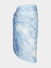 Pucci Pale Blue Orchidee Print Sarong