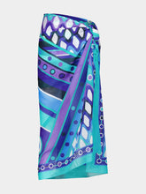 Pucci Turquoise and Blue Vivara Print Cotton Sarong
