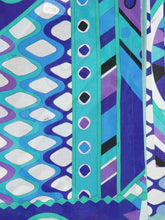 Pucci Turquoise and Blue Vivara Print Cotton Sarong Skirt