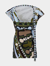 Pucci Khaki and Green Soleil Print Panama Mini Dress