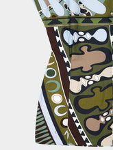 Pucci Khaki and Green Soleil Print Panama Mini Dress