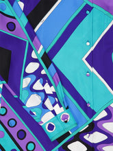 Pucci Turquoise and Blue Vivara Print Silk Shirt