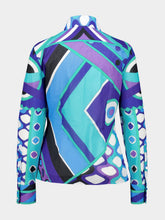 Pucci Turquoise and Blue Vivara Print Cotton Shirt