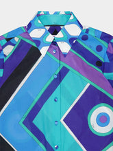 Pucci Turquoise and Blue Vivara Print Cotton Shirt