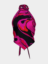 Pucci Fuchsia and Black Orchidee Silk Halter Top