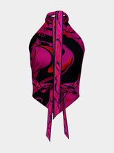 Pucci Fuchsia and Black Orchidee Silk Halter Top