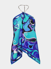 Pucci Turquoise and Blue Orchidee Chain Top