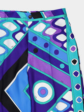 Pucci Turquoise and Blue Vivara Silk Pants