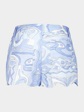 Pucci Pale Blue Angoli Print Scallop Shorts