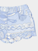 Pucci Pale Blue Angoli Print Scallop Shorts