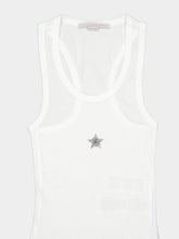 Stella McCartney Pure White Crystal Star Racerback Tank Top