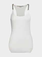 Stella McCartney White Tank Top with Chain Straps
