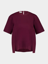 Stella McCartney Bordeaux Knit Short-Sleeve Boxy T-Shirt
