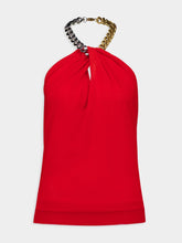 Stella McCartney Lipstick red Frayme Chain-Embellished Top