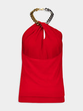 Stella McCartney Lipstick red Frayme Chain-Embellished Top