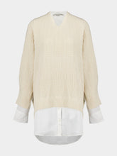 Stella McCartney Natural Hybrid V-Neck Jumper