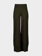 Stella McCartney Olive Green Casual Fit Wool Blend Trousers
