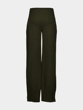 Stella McCartney Olive Green Casual Fit Wool Blend Trousers