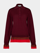 Stella McCartney Bordeaux and Red Wool Polo Top