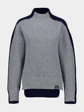 Stella McCartney Grey and Navy Contrast Panel Turtleneck Jumper