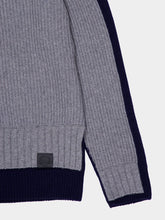 Stella McCartney Grey and Navy Contrast Panel Turtleneck Jumper