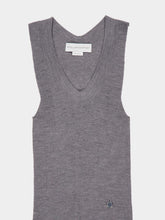 Stella McCartney Grey Melange Lightweight Wool Round Neck Top