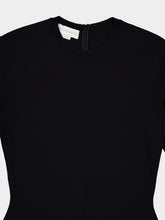 Stella McCartney Black Knitted Midi Dress with Flared Sleeves