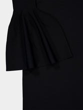 Stella McCartney Black Knitted Midi Dress with Flared Sleeves