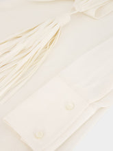 Stella McCartney White Tasseled Draped Silk Blouse
