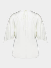 Stella McCartney White Handkerchief Sleeve Satin Top