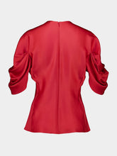 Stella McCartney Tomato Draped Sleeve Acetate Top