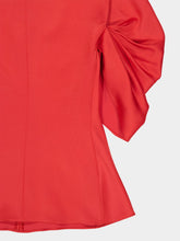 Stella McCartney Tomato Draped Sleeve Acetate Top