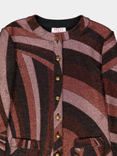 Pucci Brown and Pink Iride Print Lurex Cardigan