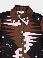 Pucci Khaki and Pink Valdimontone Silk Crop Shirt