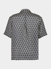Valentino Garavani Blue Printed Short-Sleeve Button-Up Bowling Shirt