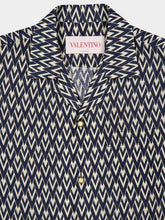 Valentino Garavani Blue Printed Short-Sleeve Button-Up Bowling Shirt