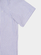 Valentino Garavani Blue Striped Cotton Short-Sleeved Shirt