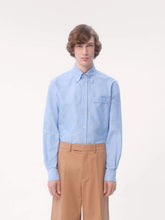 Valentino Garavani Sky Blue VLogo Embroidered Cotton Shirt