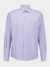 Valentino Garavani Blue VLogo Embroidered Cotton Shirt