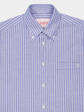 Valentino Garavani Blue VLogo Embroidered Cotton Shirt